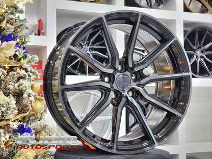 22" Vossen HF3 Tinted Gloss Black 5x112 ( Staggered Setup ) ( Set of 4 )