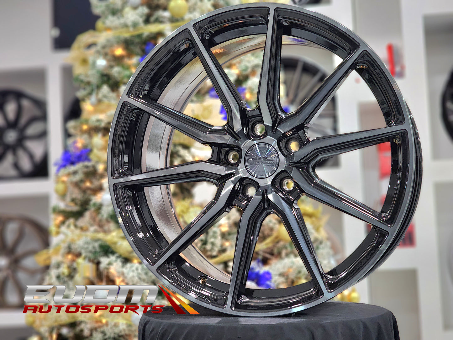 19" Vossen HF3 Tinted Gloss Black 5x112 ( Staggered Setup ) ( Set of 4 )