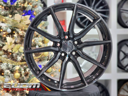 22" Vossen HF3 Tinted Gloss Black 5x112 ( Staggered Setup ) ( Set of 4 )