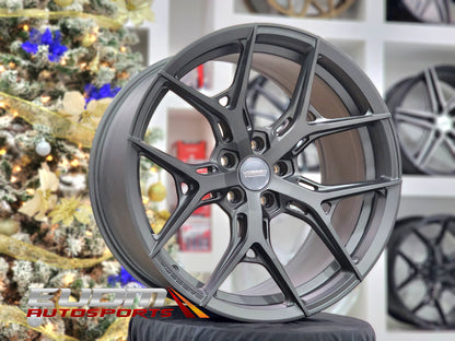 19" Vossen HF5 Matte Gunmetal 5x114.3 ( Staggered Setup ) ( Set of 4 )