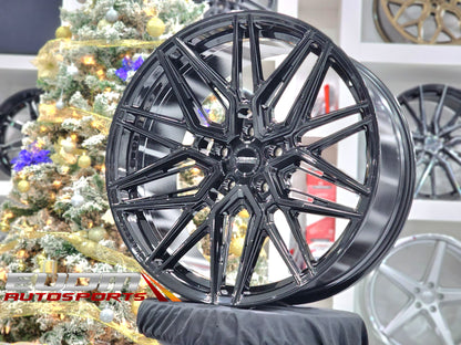 23" Vossen HF7 Gloss Black 5x112 ( Square Setup ) ( Set of 4 )