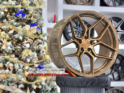 Rohana RFX11 22x10.5 ET20 / 22x11.5 ET28 Brushed Bronze 5x120 – (Staggered Set of 4)