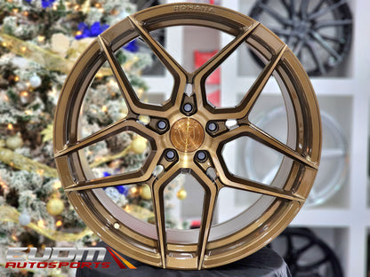 22" Rohana RFX11 Brushed Bronze 5x115 ( Staggered Setup ) ( Set of 4 )