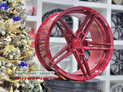 Rohana RFX15 20x9 ET45 / 20x11 ET30 Gloss Red 5x112 – (Staggered Set of 4)