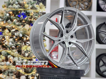 19" Rohana RFX5 Brushed Titanium 5x130 ( Staggered Setup ) ( Set of 4 )