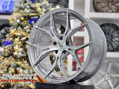 Rohana RFX5 22x9 ET13 Brushed Titanium 5x115 – (Square Set of 4)