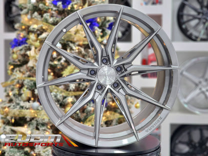 Rohana RFX13 20x10 ET22 / 20x11 ET35 Brushed Titanium 5x112 – (Staggered Set of 4)