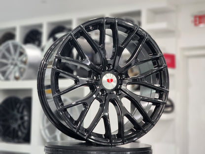 E008 Gloss Black 19x9.5 ET35 5.114 - Square Set (4 Wheels)