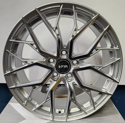 F1R FS3 19x9.5 ET38 Machine Silver 5x120 – ( Square Set of 4 )