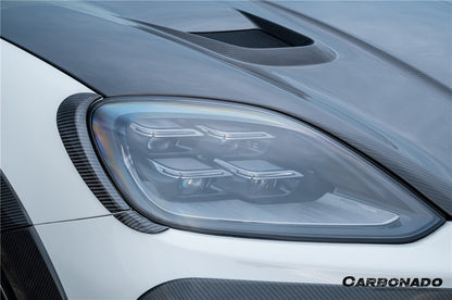 2024-2025 Porsche 9Y0.2 Cayenne S    Coupe    E-Hybrid MSY Style Dry Carbon Fiber Headlight Eyelid Eyebrow Cover