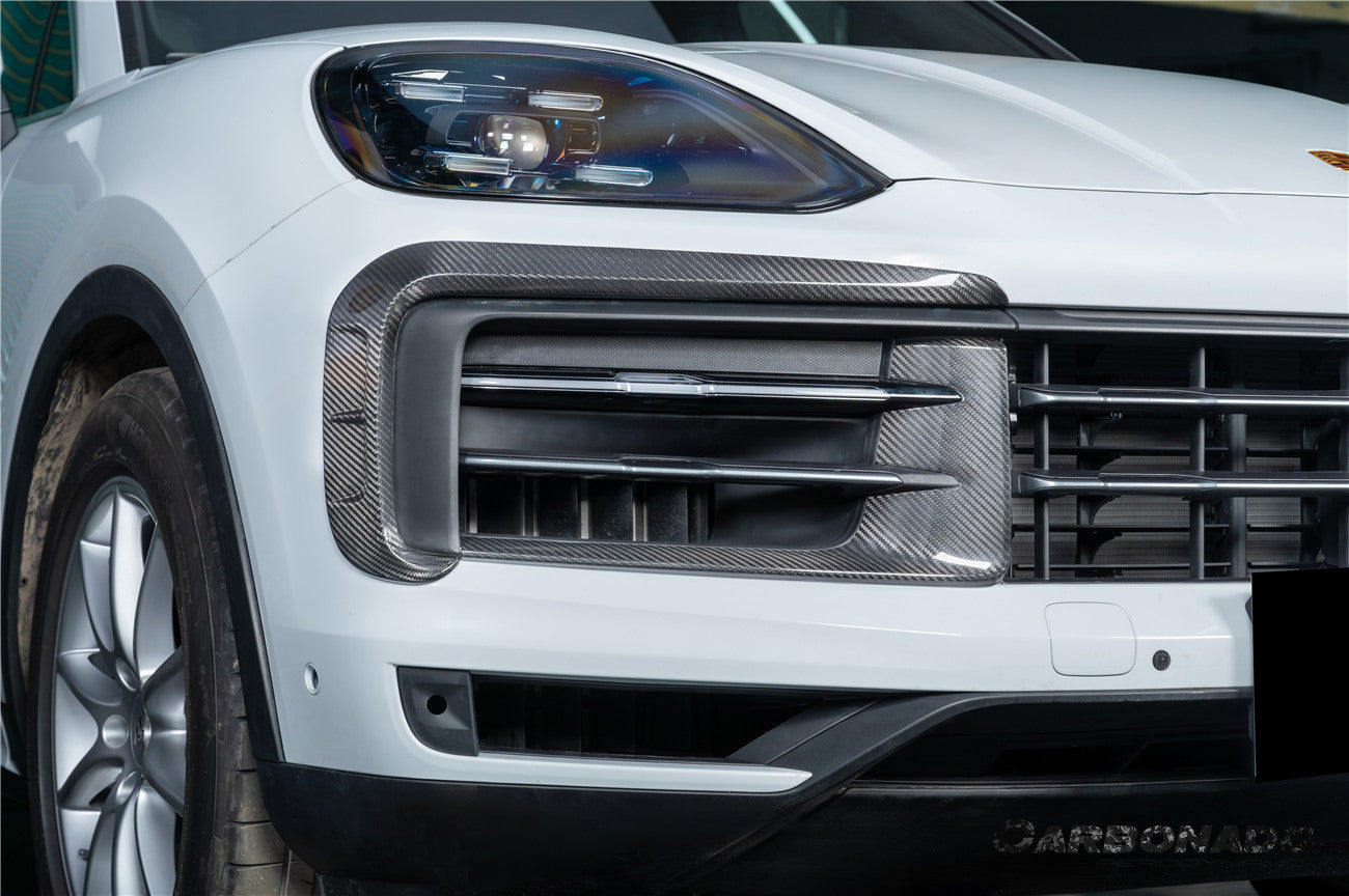 2024-2025 Porsche 9Y0.2 Cayenne S   Coupe    E-Hybrid MSY Style Dry Carbon Fiber Front Bumper Vent Trims