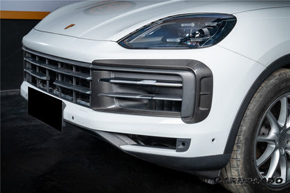 2024-2025 Porsche 9Y0.2 Cayenne S   Coupe    E-Hybrid MSY Style Dry Carbon Fiber Front Bumper Vent Trims