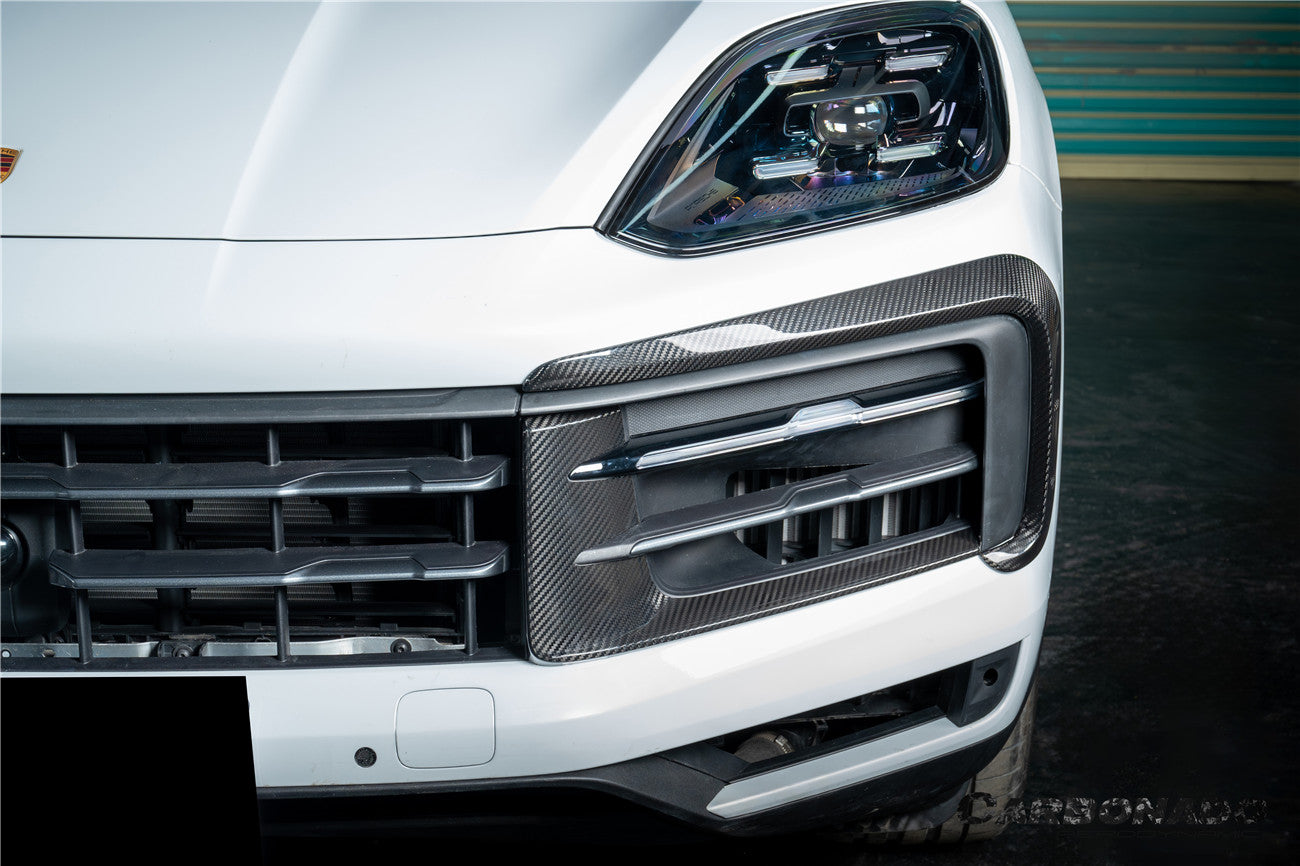 2024-2025 Porsche 9Y0.2 Cayenne S   Coupe    E-Hybrid MSY Style Dry Carbon Fiber Front Bumper Vent Trims