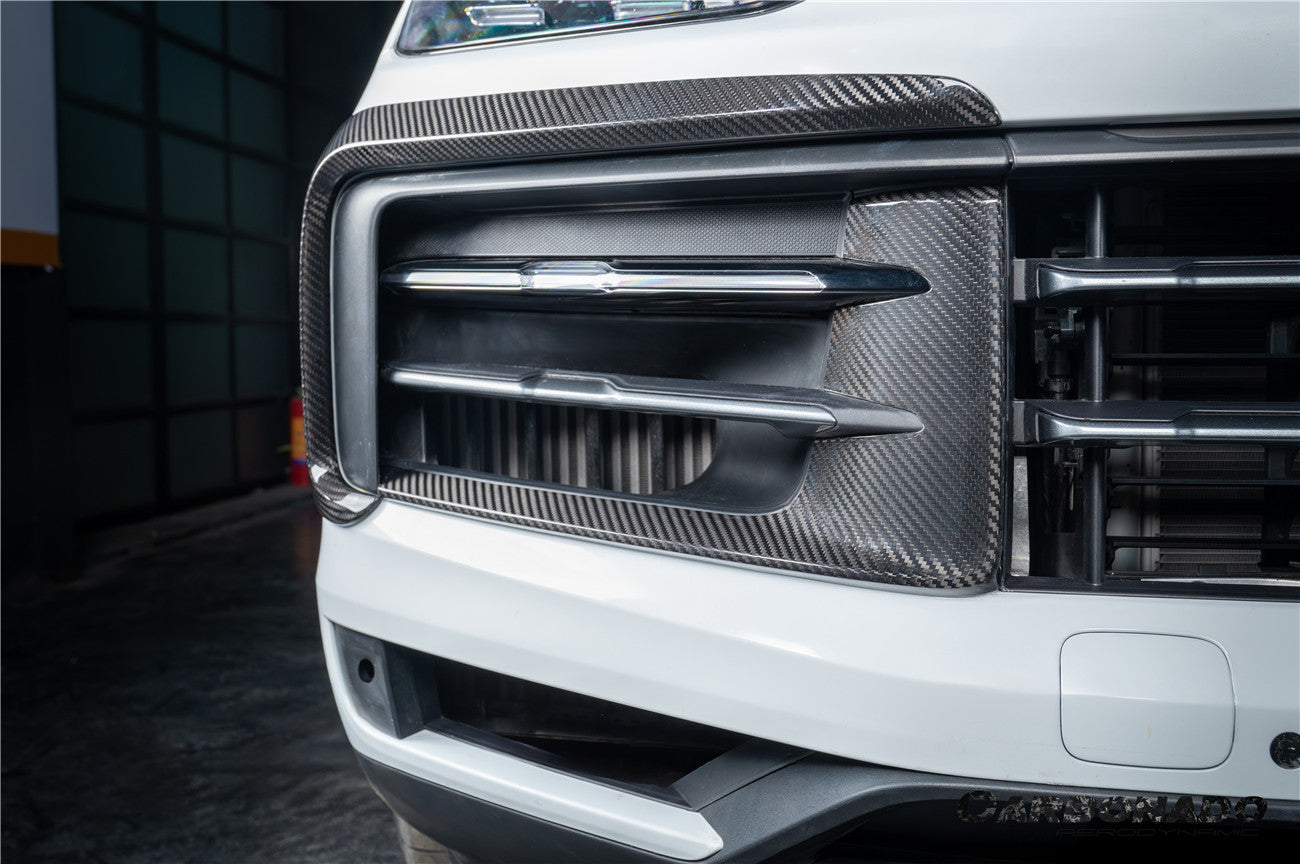 2024-2025 Porsche 9Y0.2 Cayenne S   Coupe     E-Hybrid OEM Style Dry Carbon Fiber Front Bumper Side Vent Cover