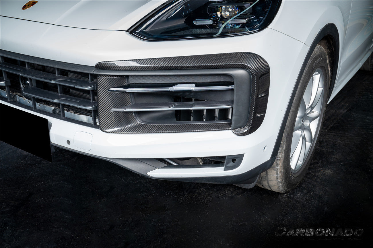 2024-2025 Porsche 9Y0.2 Cayenne S   Coupe    E-Hybrid MSY Style Dry Carbon Fiber Front Bumper Vent Trims
