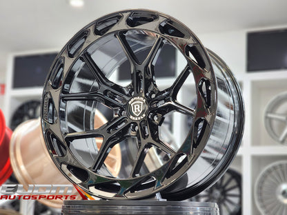 Rohana RFX19 20x9 ET20 / 20x10 ET25 Gloss Black 5x120 – (Staggered Set of 4)