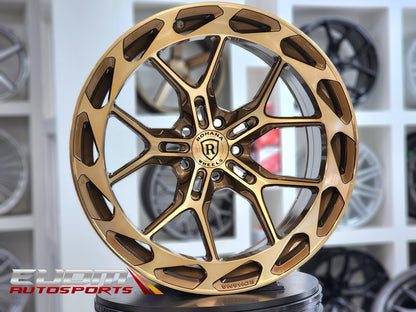Rohana RFX19 20x9 ET25 / 20x10 ET8 Machine Bronze 5x112 – (Staggered Set of 4)