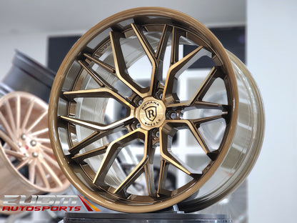 Rohana RFC3 20x9 ET35 Machine Bronze 5x112 – (Square Set of 4)