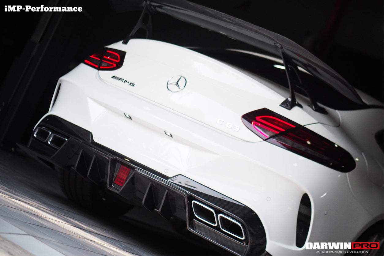 2015-2018 Mercedes Benz C-Class Coupe IMP Performance Partial Carbon Fiber Rear Bumper - DarwinPRO Aerodynamics
