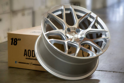 Aodhan AFF2 Gloss Silver Machined Face - 19x9.5 +35 5x112 (Square Set of 4)