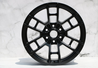 E209 Satin Black 22x9.0 ET15 6.139 - Square Set (4 Wheels)