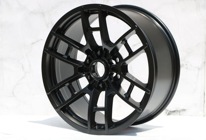 E209 Satin Black 22x9.0 ET15 6.139 - Square Set (4 Wheels)