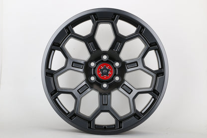 E217 Satin Black 17in Staggered Set 7.5 ET5 / 9.0 ET0 6.139 (4 Wheels)