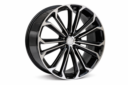 E221 Black Machined Face 16x6.5 ET40 5.100 - Square Set (4 Wheels)
