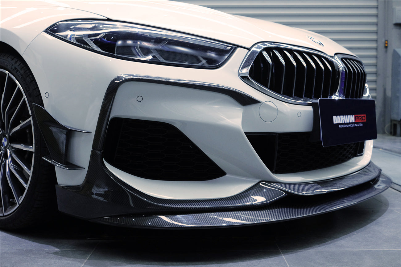 2018-2022 BMW 8 Series G14 Convertible/G15 Coupe/G16 4DR-Gran Coupe 840/850 IMP Performance Carbon Fiber Front Bumper Canards - DarwinPRO Aerodynamics