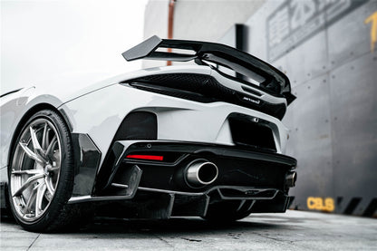 2020-2023 McLaren GT WP Style DRY Carbon Fiber Rear Bumper Side Canards - Carbonado