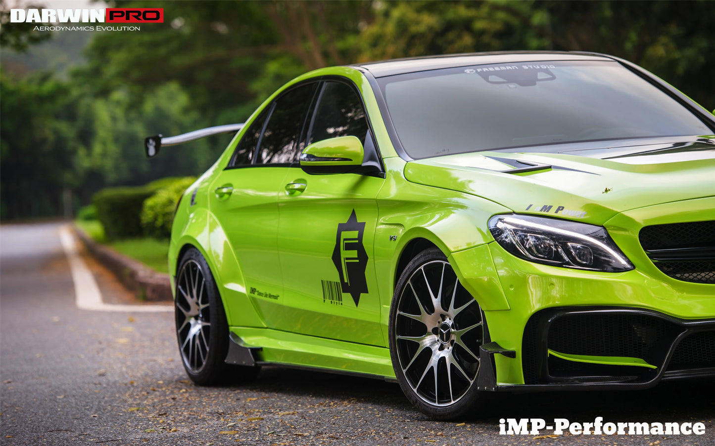 2015-2021 Mercedes Benz W205 C63/S AMG Sedan IMP Performance Partial Carbon Fiber front bumper - DarwinPRO Aerodynamics
