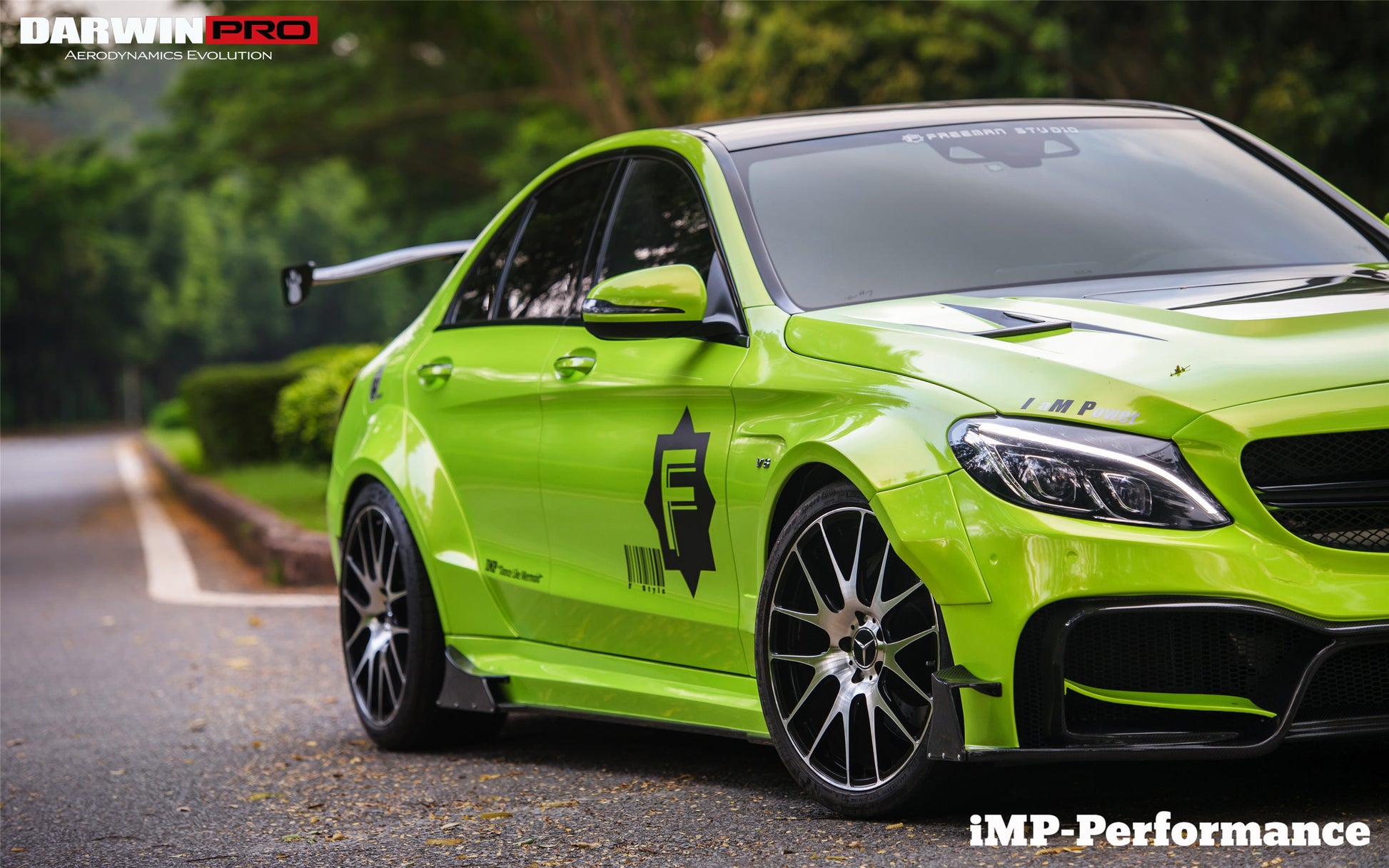 2015-2021 Mercedes Benz W205 C63/S AMG Sedan IMP Performance Partial Carbon Fiber front bumper - DarwinPRO Aerodynamics