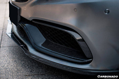 2015-2021 Mercedes Benz W205 C63/S AMG Sedan/Coupe Carbon Fiber Front Bumper Canards - Carbonado Aero