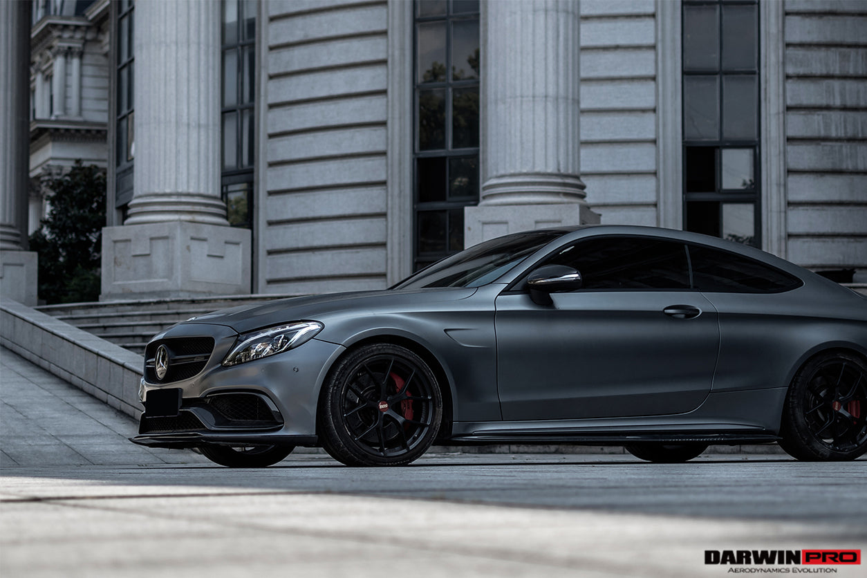 2015-2021 Mercedes Benz W205 C63/S AMG Coupe Carbon Fiber Side Skirts Extension - DarwinPRO Aerodynamics