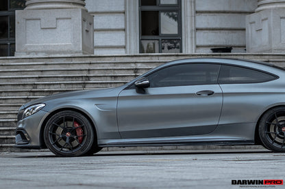 2015-2021 Mercedes Benz W205 C63/S AMG Coupe Carbon Fiber Side Skirts Extension - DarwinPRO Aerodynamics