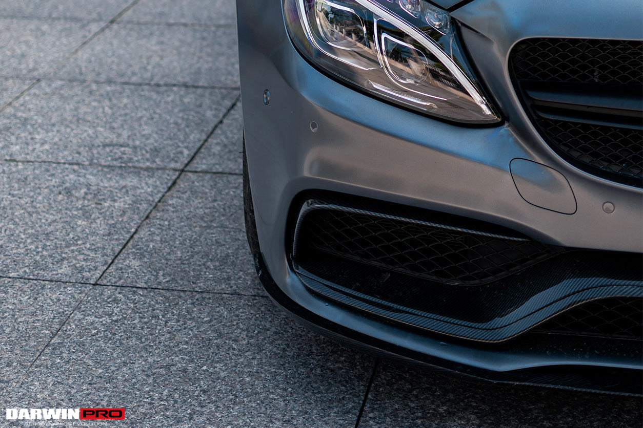 2015-2021 Mercedes Benz W205 C63/S AMG Carbon Fiber Front Bumper Trim Set (4pcs) - DarwinPRO Aerodynamics