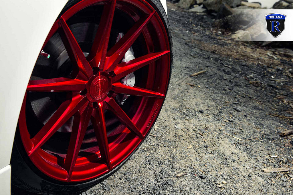 Rohana RFX1 20x9 ET20 / 20x10 ET40 Gloss Red 5x120 – (Staggered Set of 4)