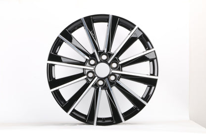 E275 Black Machined Face 22x8.5 ET56 6.139 - Square Set (4 Wheels)