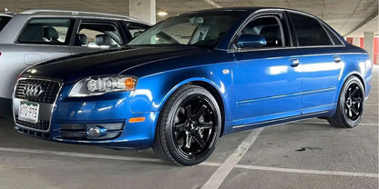 18" F1R F106 Satin Black 5x112 ( Square Setup ) ( Set of 4 )