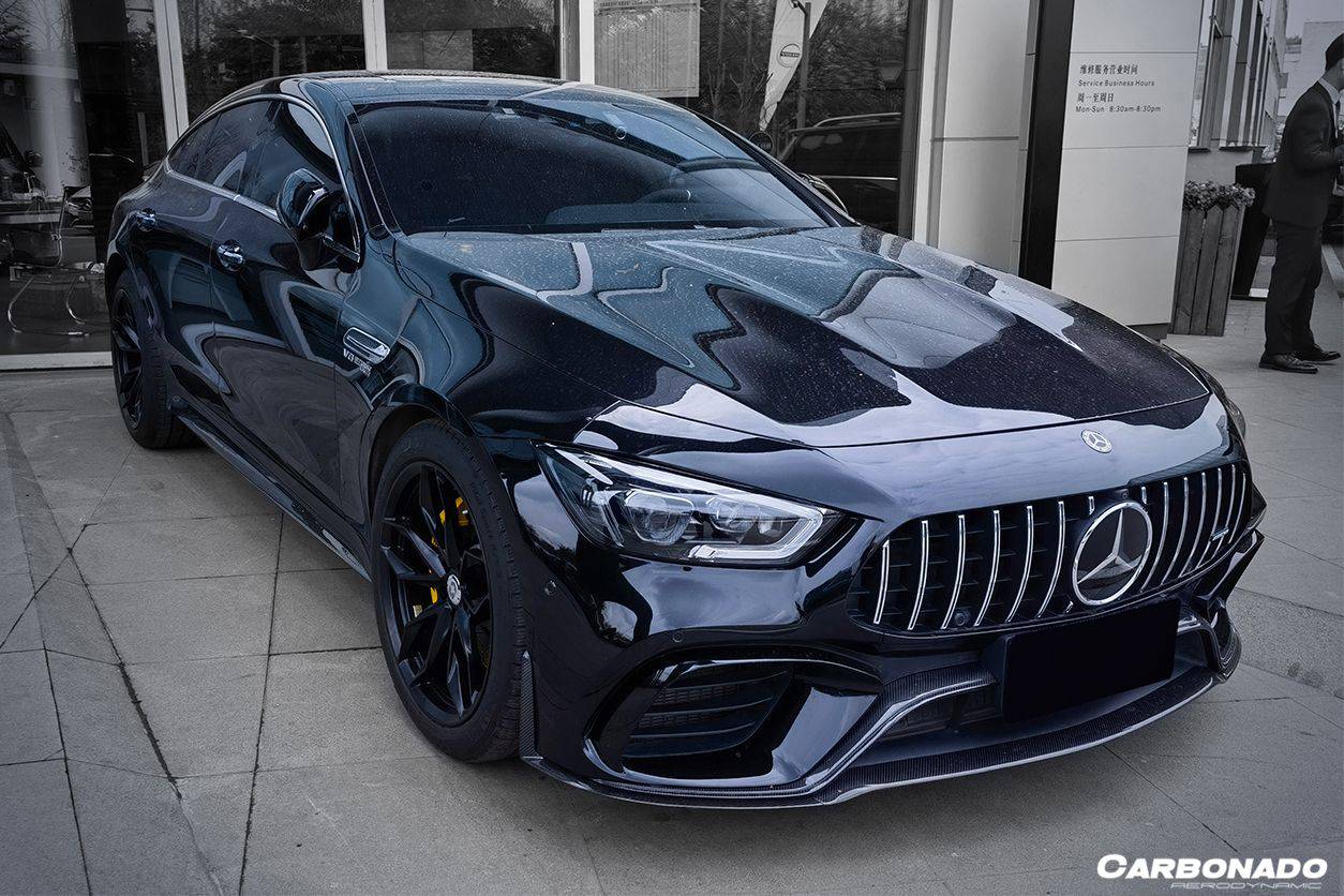 2019-2023 Mercedes Benz AMG GT63/S 4Door Coupe X290 OEM Style Carbon Fiber Front Lip - Carbonado Aero