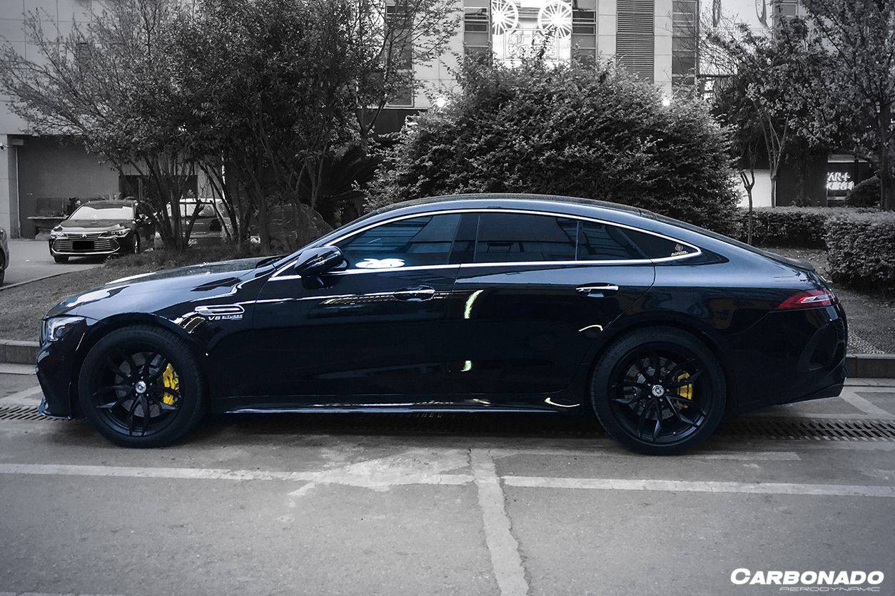 2019-2023 Mercedes Benz AMG GT63/S 4Door Coupe X290 OEM Style Carbon Fiber Side Skirts - Carbonado Aero