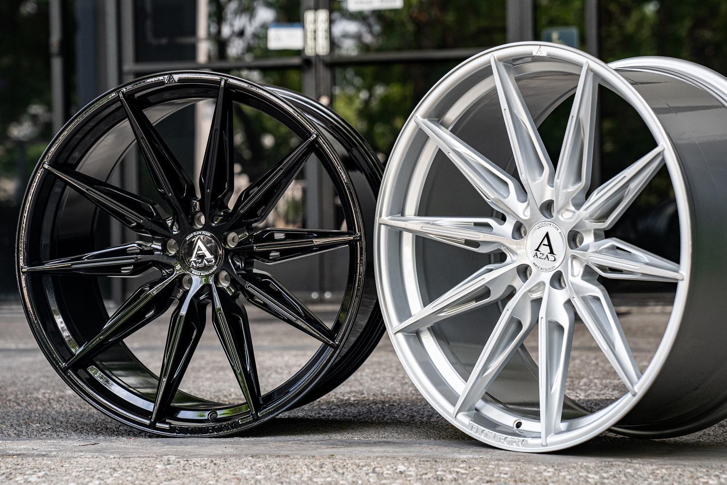 22" Azad AZ FF02 Gloss Black 5x120 ( Square Setup ) ( Set of 4 )