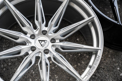 22" Azad AZ FF02 Brushed Silver 5x114.3 ( Square Setup ) ( Set of 4 )