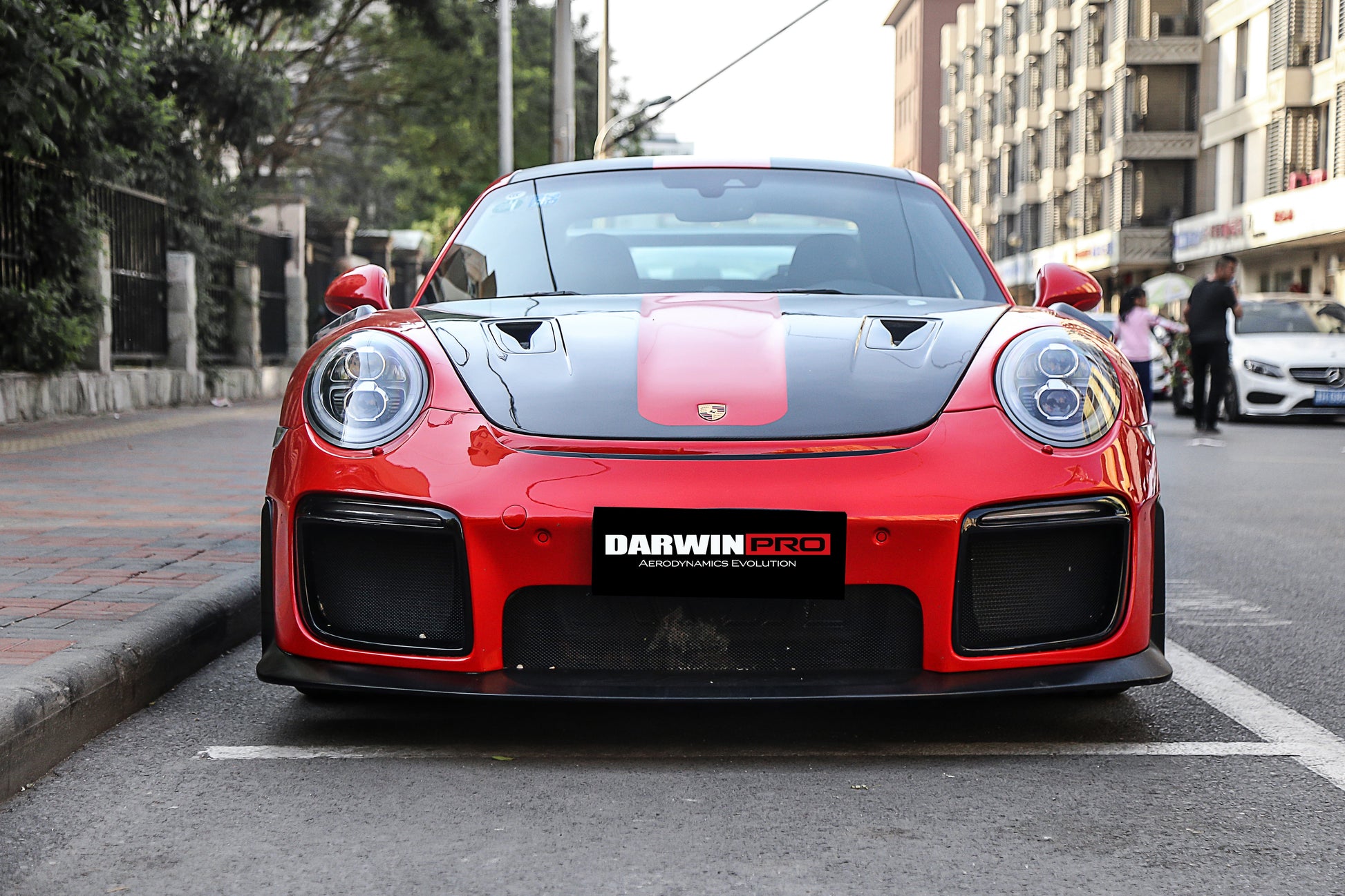 2016-2019 Porsche 911 991.2 Carrera /Targa 4/4S GT2RS Style Partial Carbon Fiber Front Bumper - DarwinPRO Aerodynamics
