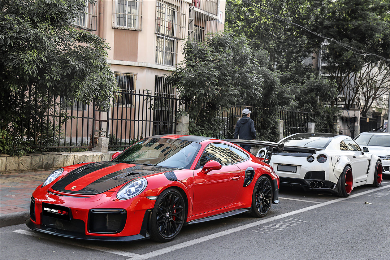 2016-2019 Porsche 911 991.2 Carrera /Targa 4/4S GT2RS Style Partial Carbon Fiber Front Bumper - DarwinPRO Aerodynamics