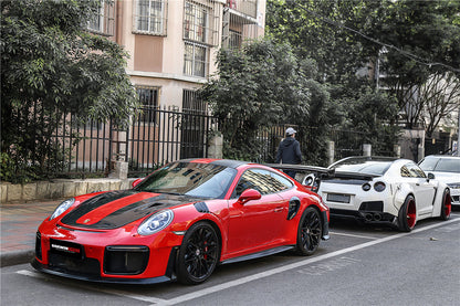 2016-2019 Porsche 911 991.2 Carrera /Targa 4/4S GT2RS Style Partial Carbon Fiber Front Bumper - DarwinPRO Aerodynamics