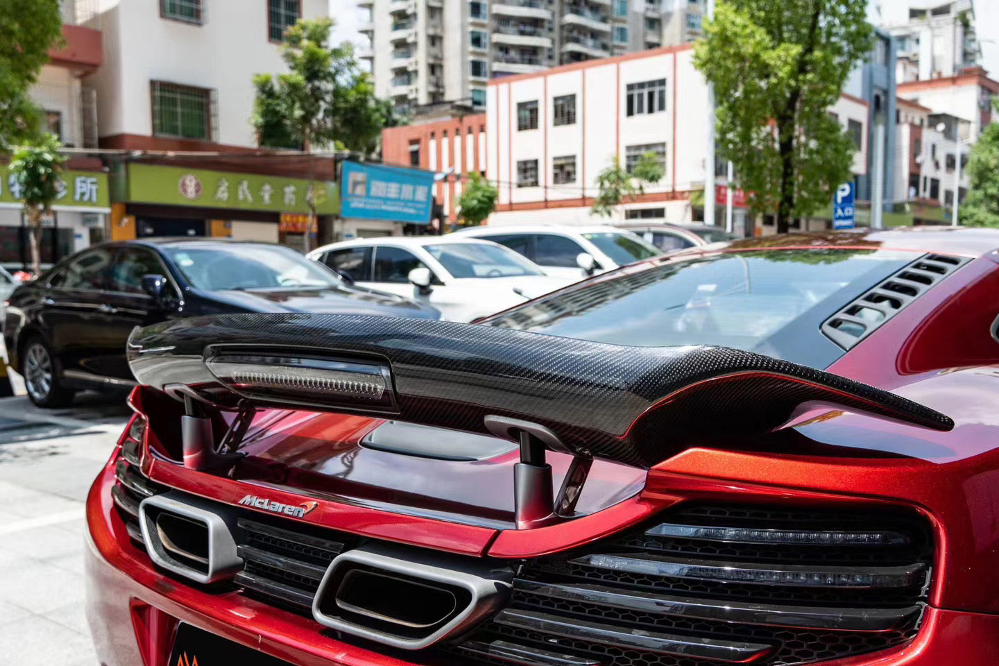 2011-2017 McLaren 650S & MP4 12C VRS Style Carbon Fiber Trunk Spoiler - Carbonado