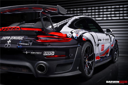2016-2019 Porsche 911 991.2 Carrera /S GT2RS Style Partial Carbon Fiber Rear Bumper - DarwinPRO Aerodynamics