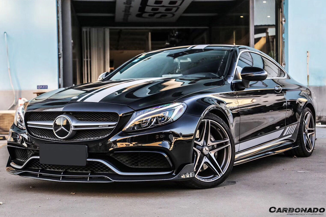 2015-2021 Mercedes Benz C-Class W205 Coupe PS Style Side Skirts - Carbonado