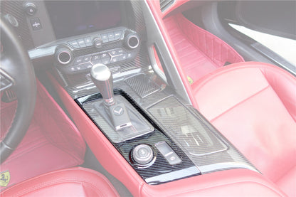 2013-2019 Corvette C7 Z06 Grandsport Dry Carbon Fiber Interior Automatic Manual Control Gear Shift Panel Cover Trim - DarwinPRO Aerodynamics